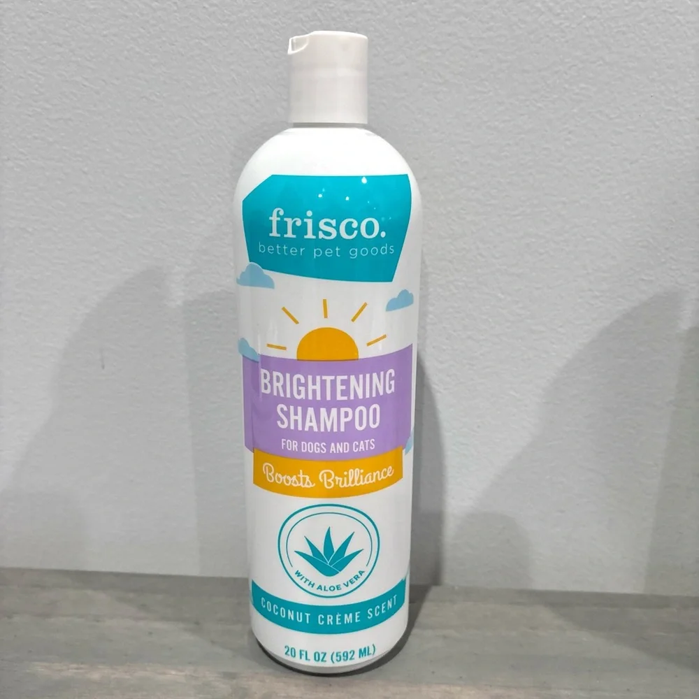 Frisco Dog & Cat Pet Brightening Shampoo W/ Aloe Vera- Coconut Creme Scent 20 Oz